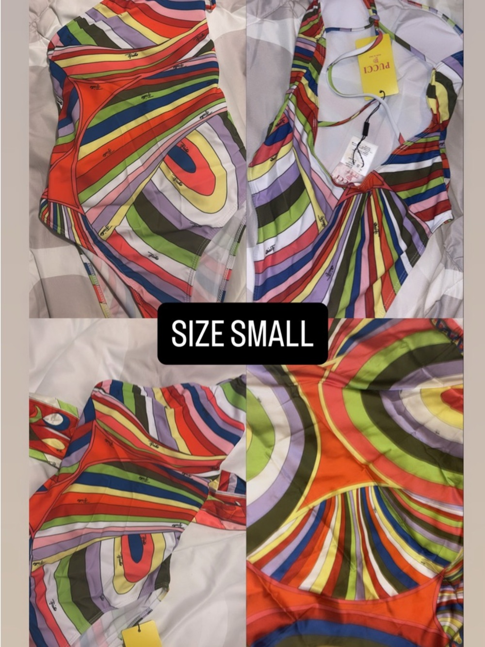 Pucci-Inspired Multicolor Striped One-Piece Swimsuit
